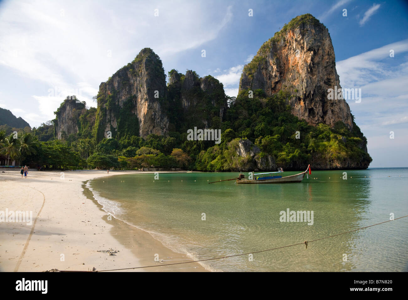 La Thaïlande, plage idyllique, Railey Beach rock, climing, maison de vacances, de détente, d'un emplacement exotique, l'Asie, Voyage, Paradise, Krabi, pas de personnes Banque D'Images