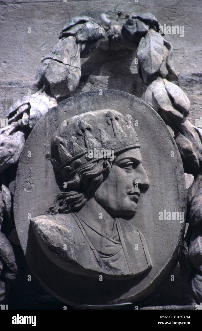Médaillon de Louis XV, La Fontaine des prêcheurs (fontaine), Aix-en-Provence, France Banque D'Images