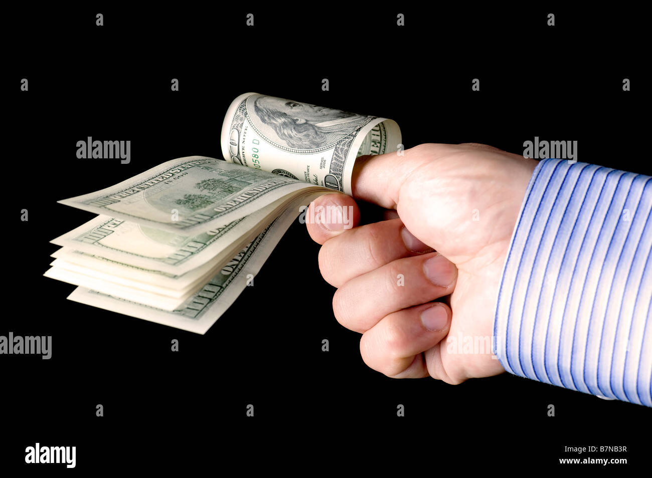 Sur le noir de l'objet de billets monnaie libre Banque D'Images