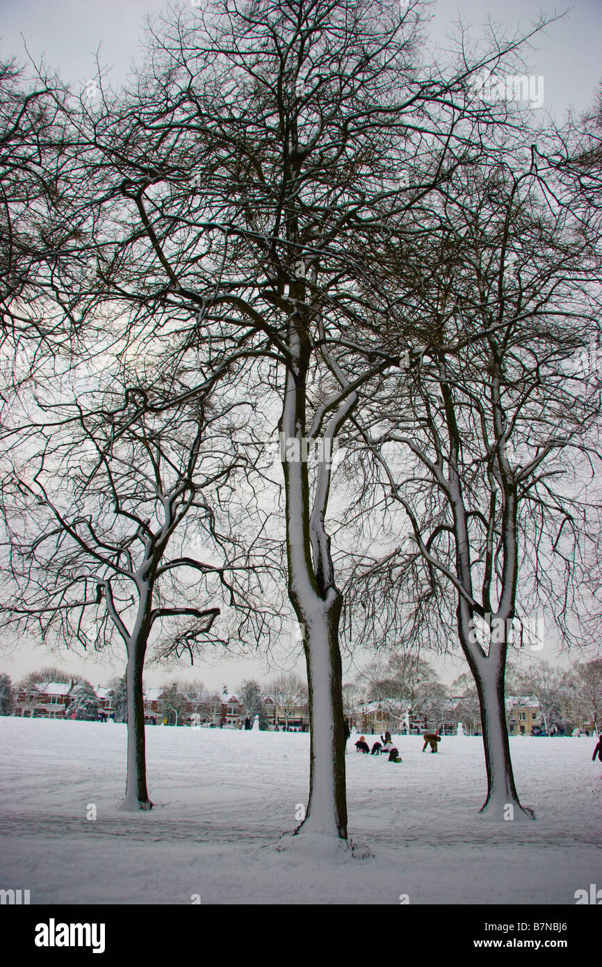 Fortes chutes de neige à Londres Royaume-Uni Banque D'Images