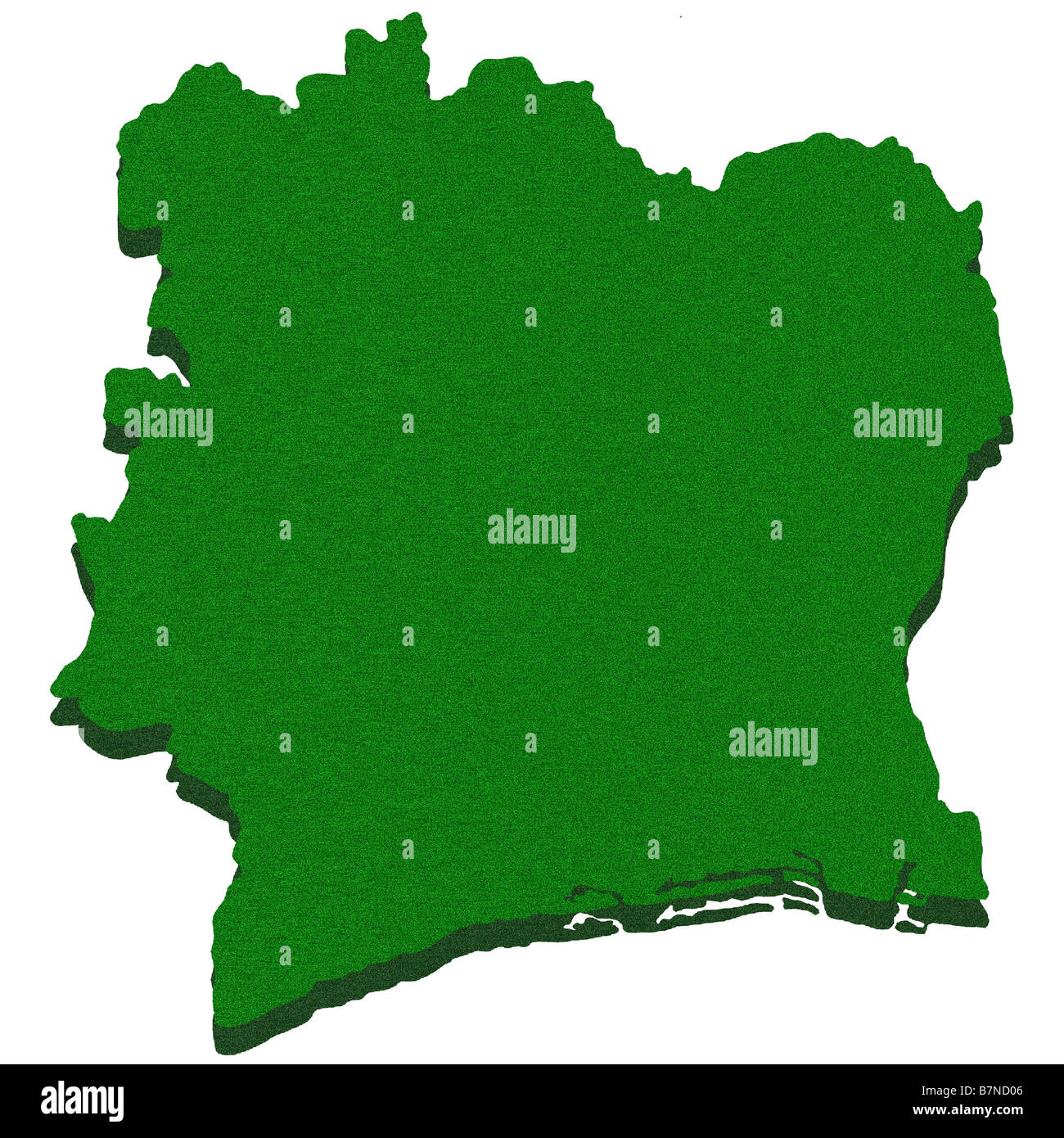 Carte de la Côte d'Ivoire / Côte d'Ivoire Banque D'Images
