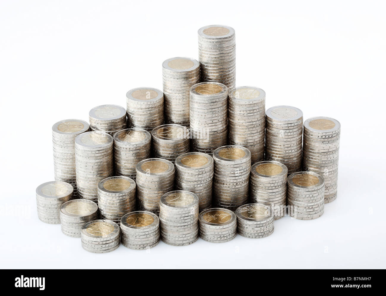 2 pièces de monnaie euro Banque D'Images