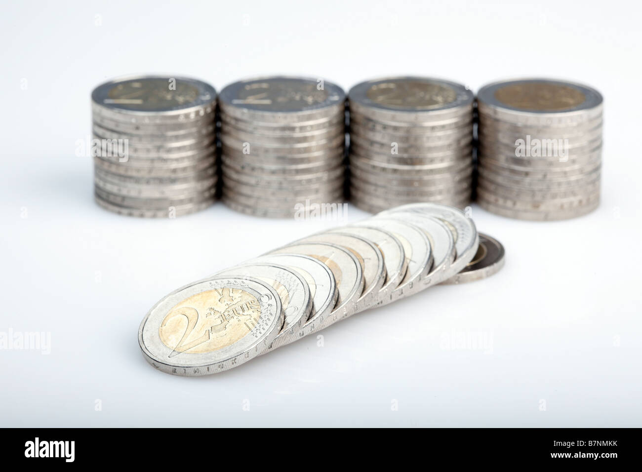 2 pièces de monnaie euro Banque D'Images