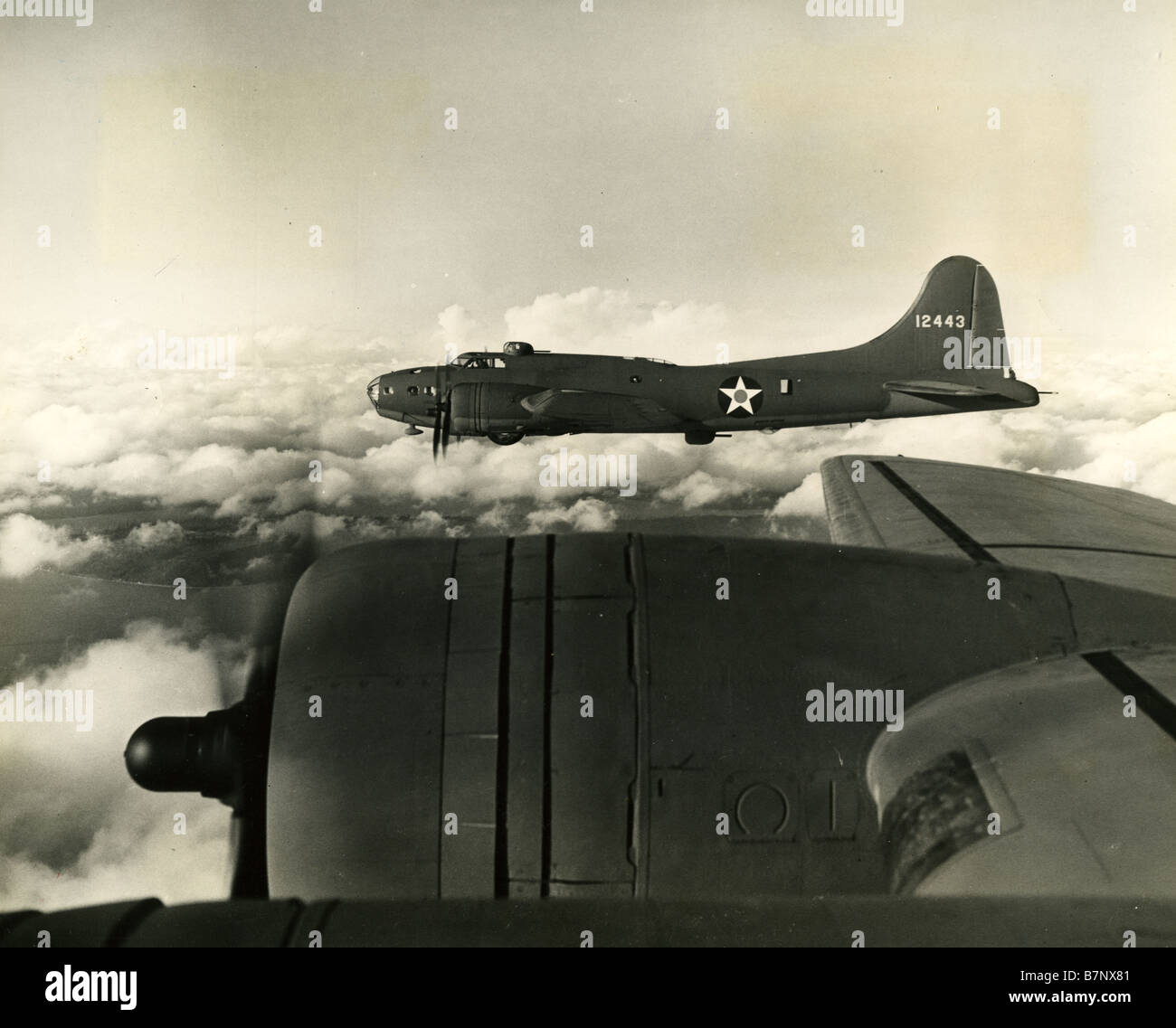 BOEING B-17F Flying Fortress de l'USAAF battant de Tunisie en 1943 Banque D'Images