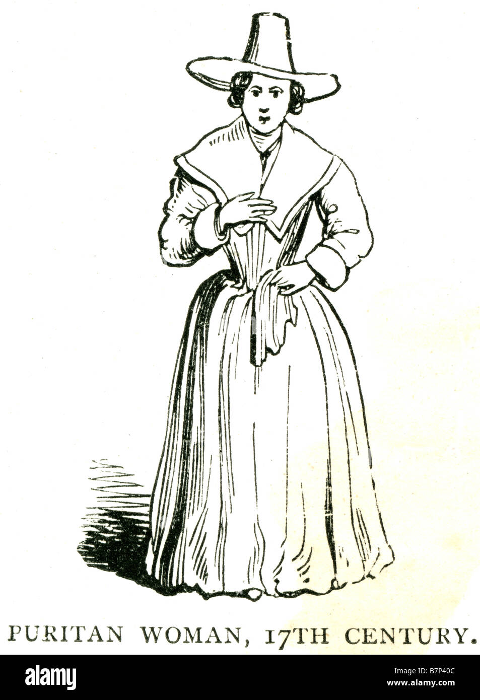 Les femmes costume puritain du xviie siècle un Puritan du 16ème et 17ème siècle l'Angleterre a été un associé d'un certain nombre de groupes religieux Banque D'Images