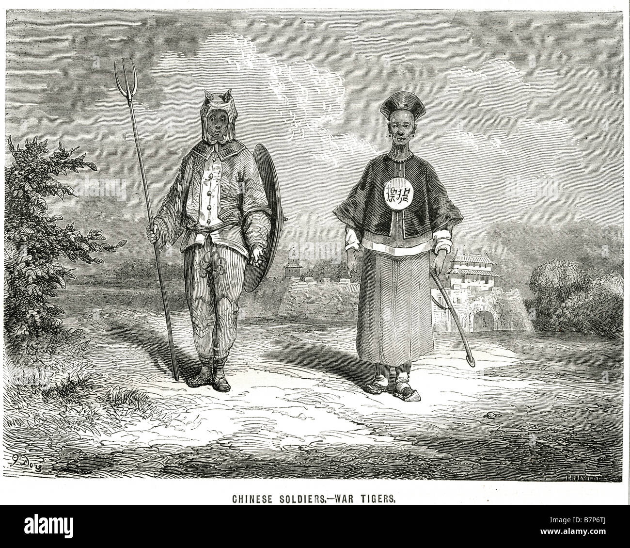 Soldat chinois Tigre de guerre Guerre de l'Armée de vêtements traditionnels fort Chine Les Dix tigres de canton ou les Dix tigres de Guangdong Banque D'Images