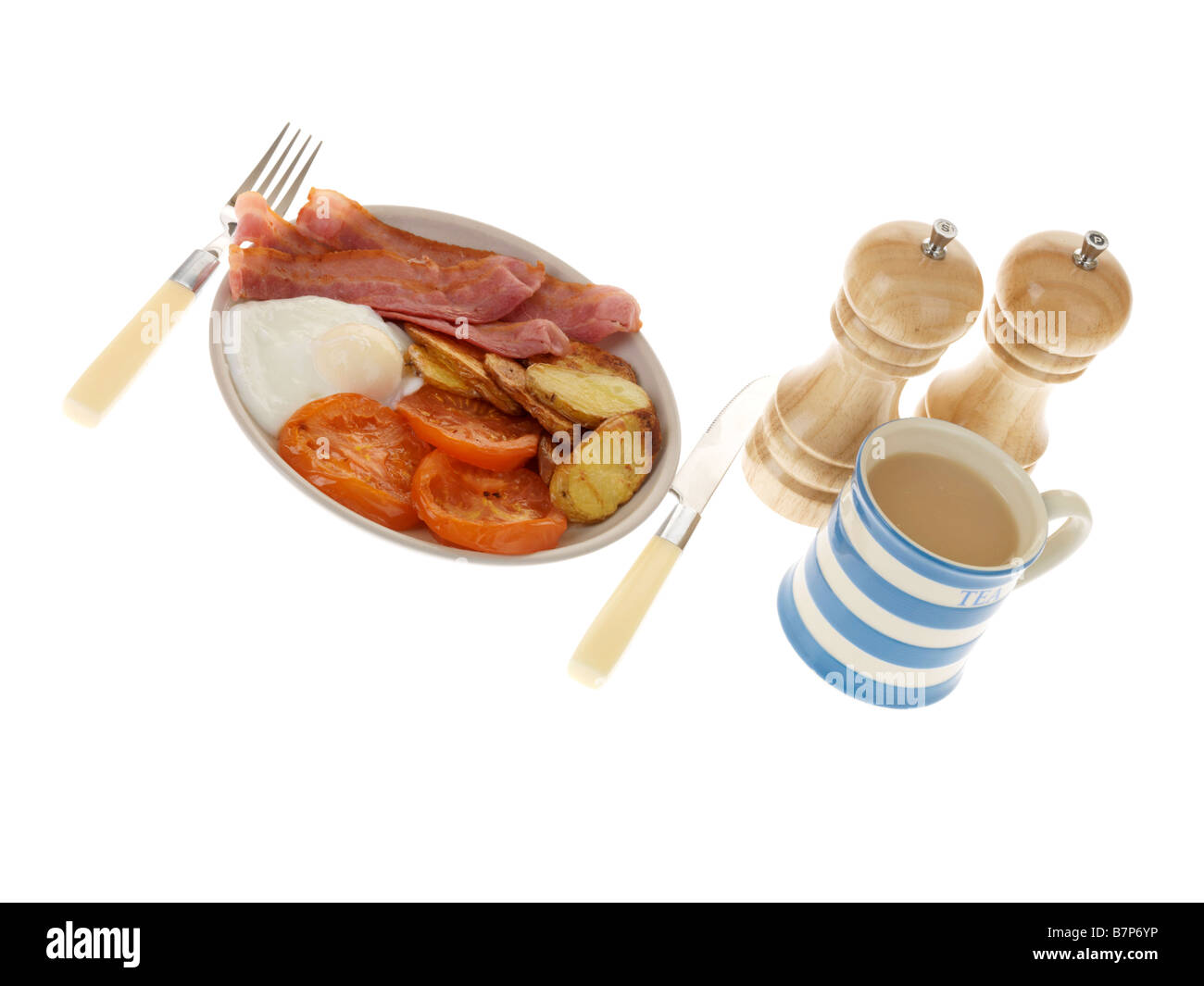 Petit déjeuner avec Bacon et Œuf poché Banque D'Images