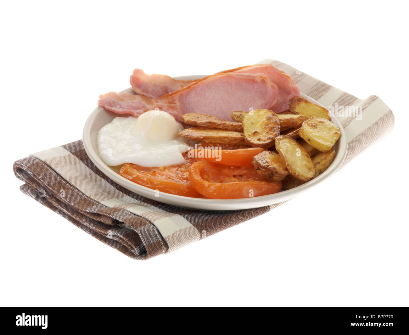 Petit déjeuner avec Bacon et Œuf poché Banque D'Images