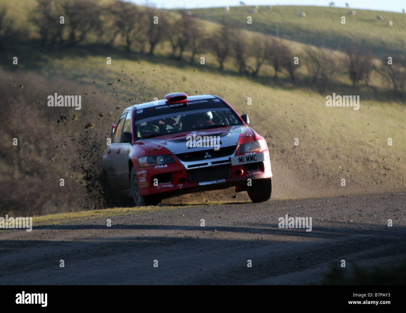 Les voitures de rallye au rallye Wales GB, 2008 Banque D'Images