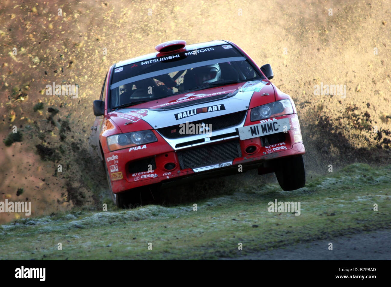 Les voitures de rallye au rallye Wales GB, 2008 Banque D'Images