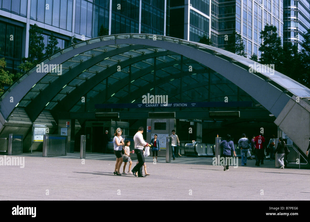 La station de métro Canary Wharf docklands East London Banque D'Images