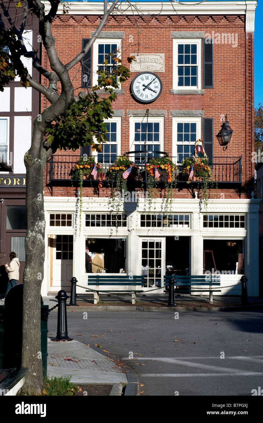 Store front sur la rue Main, Bar Harbor, Maine, New England Banque D'Images