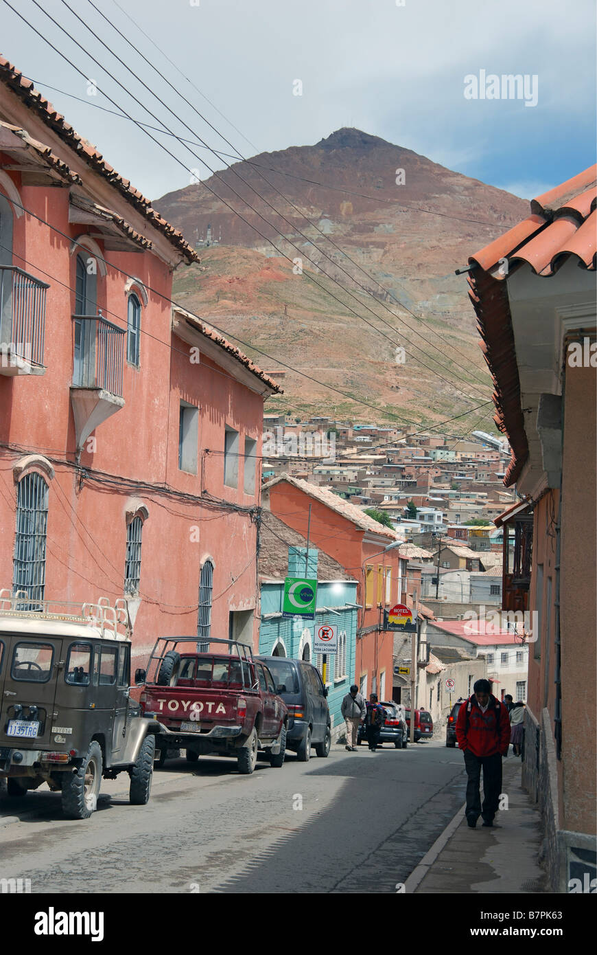 La ville minière de Potosi. Célèbre pour la montagne Cerro Rico et ses mines d'argent qui a soutenu l'empire Spainsh . Banque D'Images