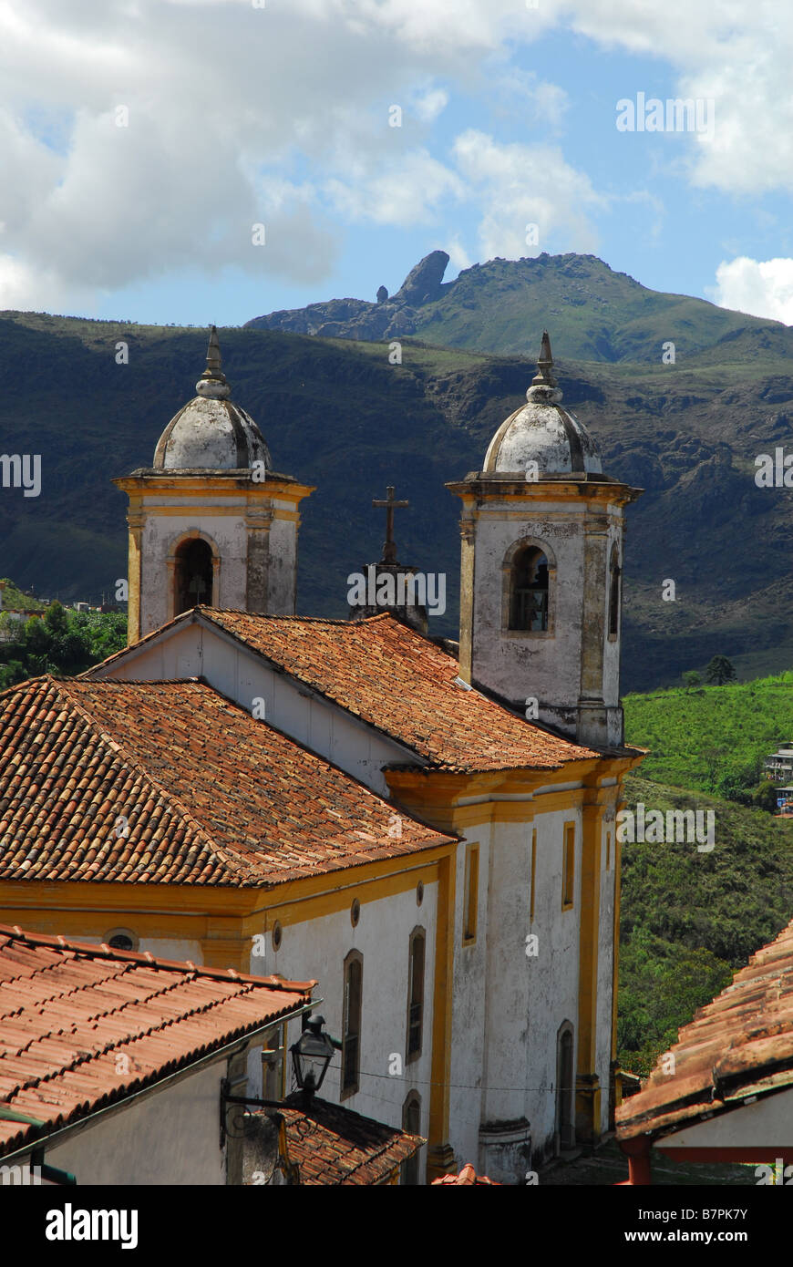 Vieille église coloniale à Ouro Preto, Minas Gerais, Brésil Banque D'Images