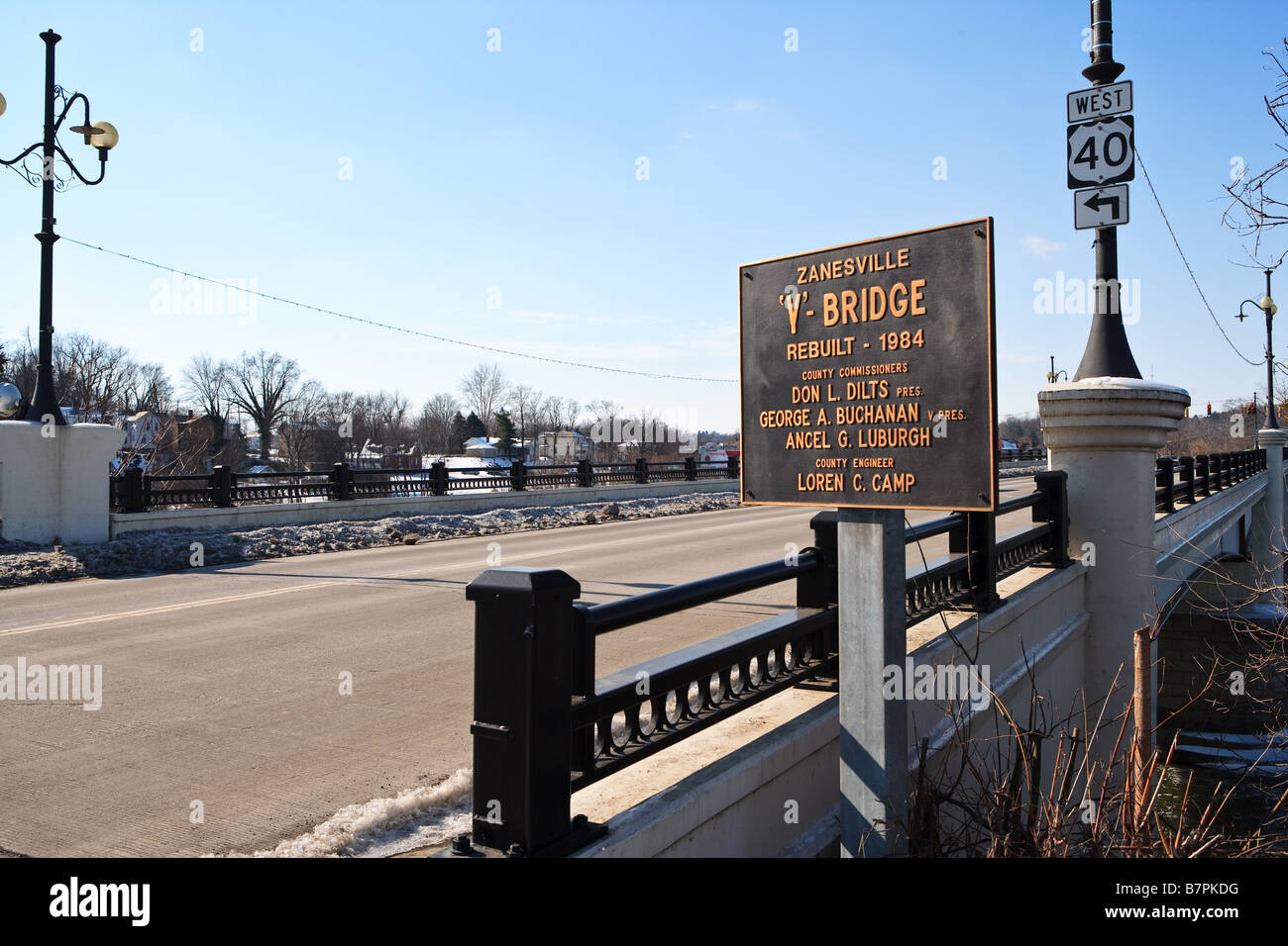 Le pont "Y" dans l'Ohio Zanesville Banque D'Images