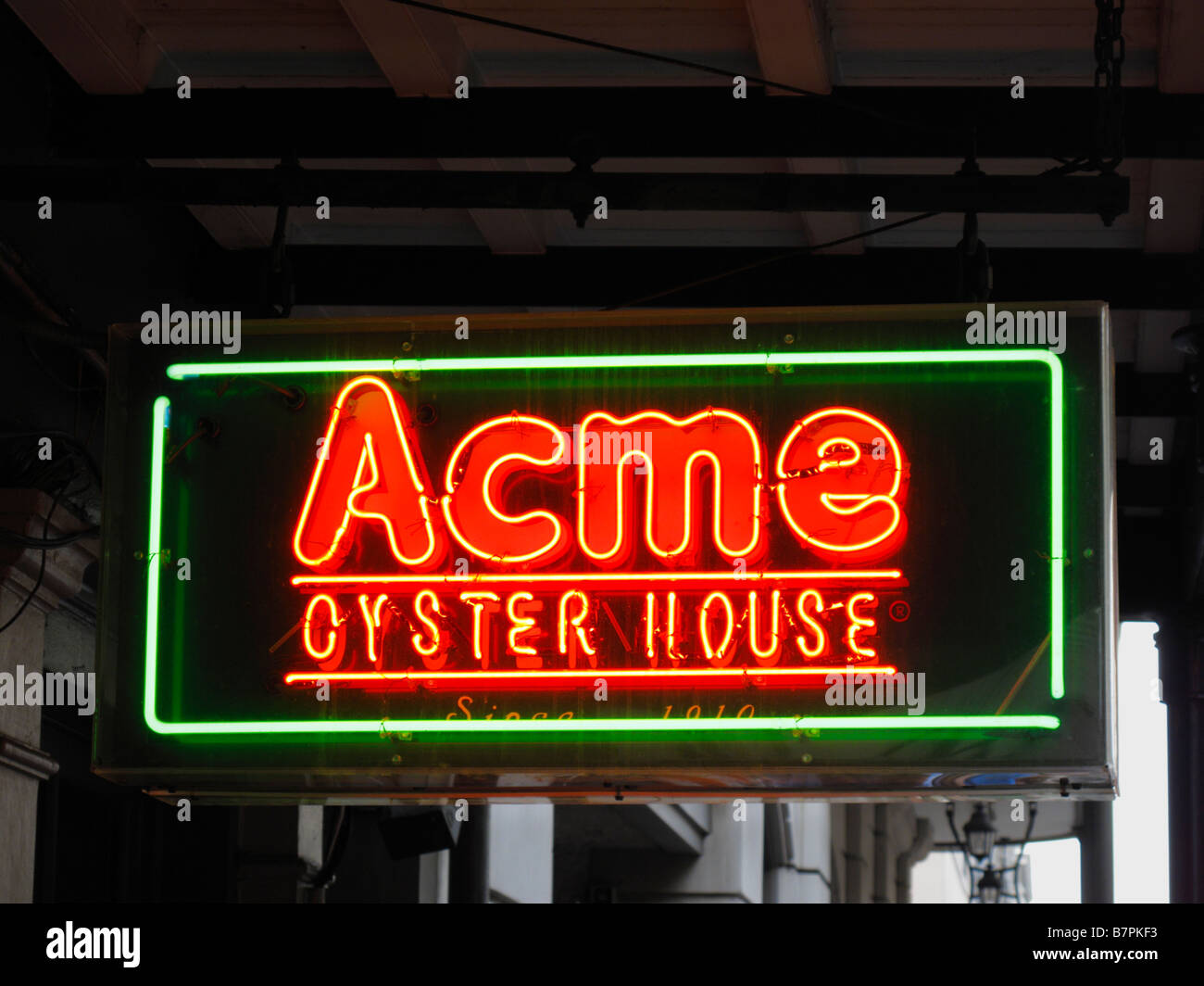 Acme Oyster House Neon Sign Banque D'Images