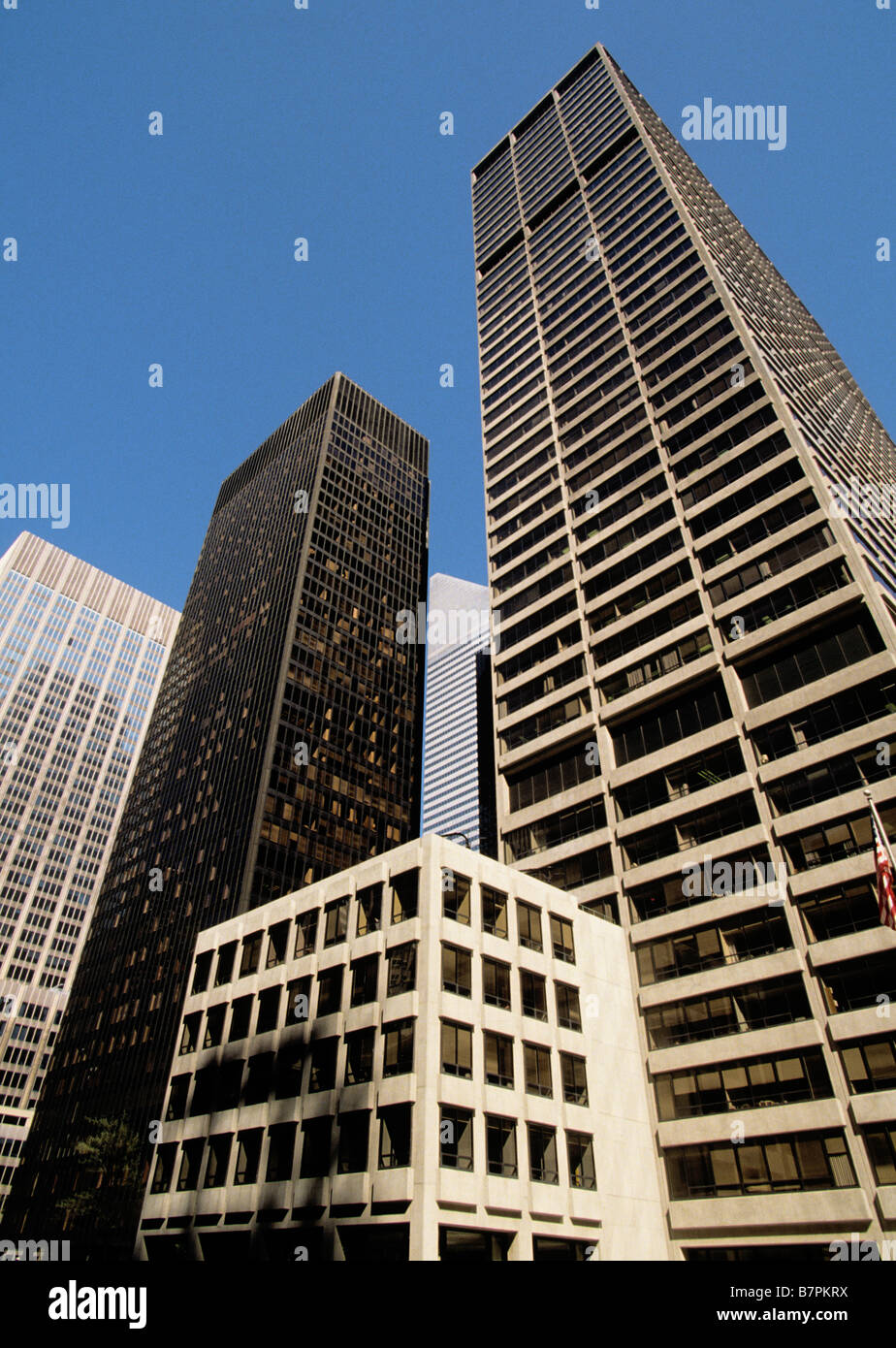 New York le bâtiment Seagram et le 399 Park Avenue Park Avenue bâtiments marqués. Architecture moderne des années 1960. Immobilier commercial États-Unis Banque D'Images