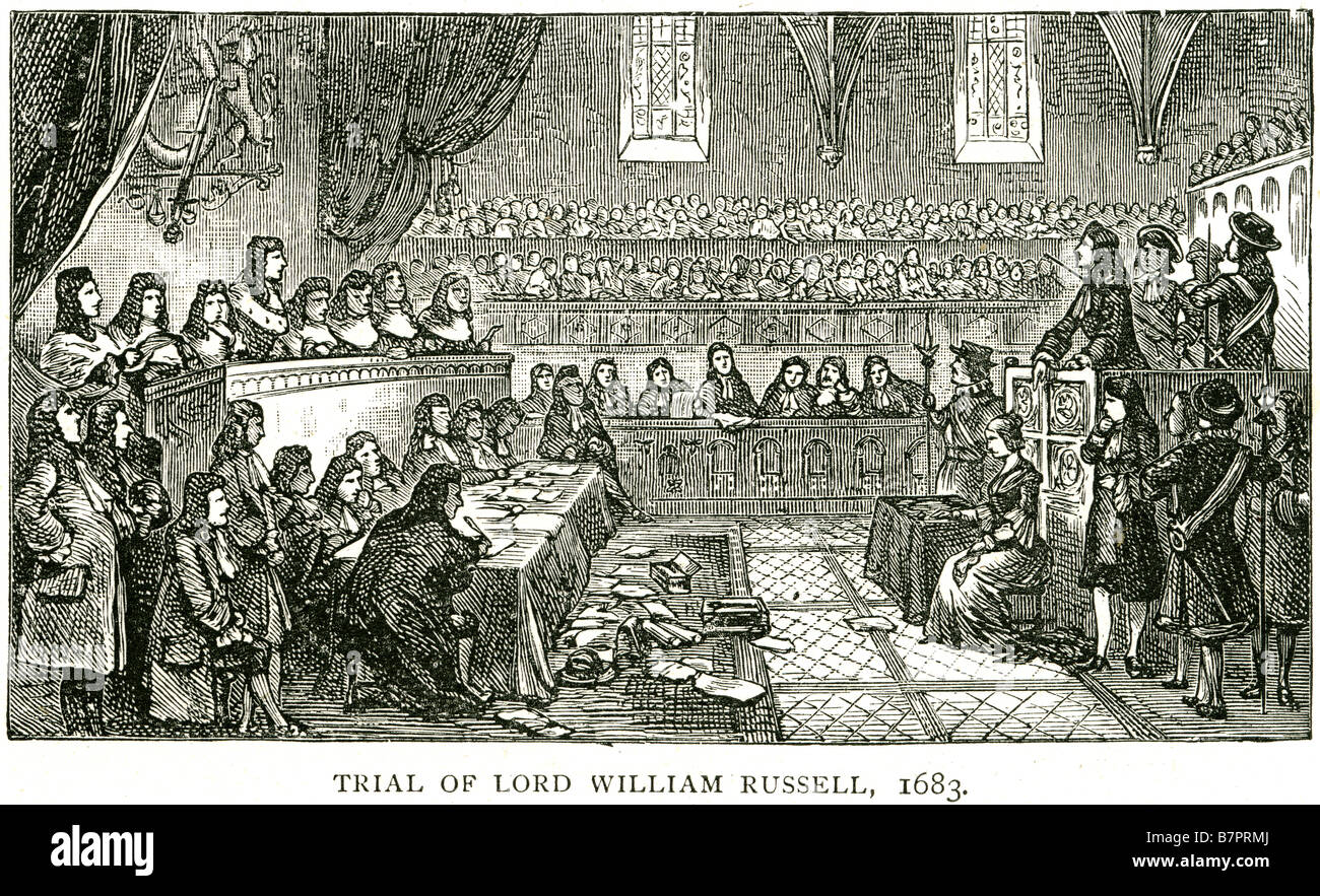 Lord William Russel 1683 Première Magistrate de la Cour le juge William Russell, lord Russell (29 septembre 1639 - 21 juillet 1683), était un E Banque D'Images