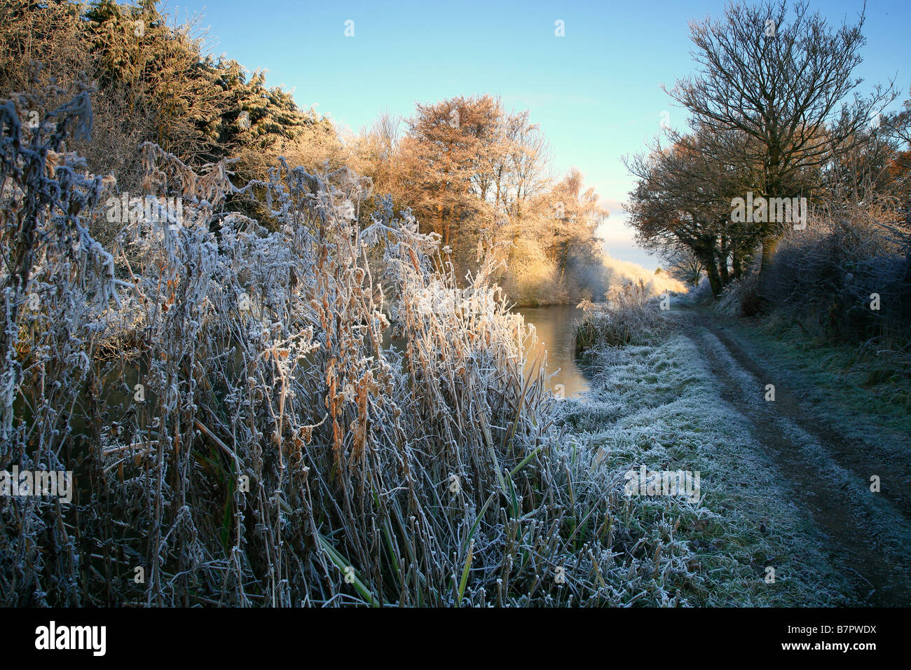 Une scène d'hiver le long du Canal de Macclesfield Banque D'Images