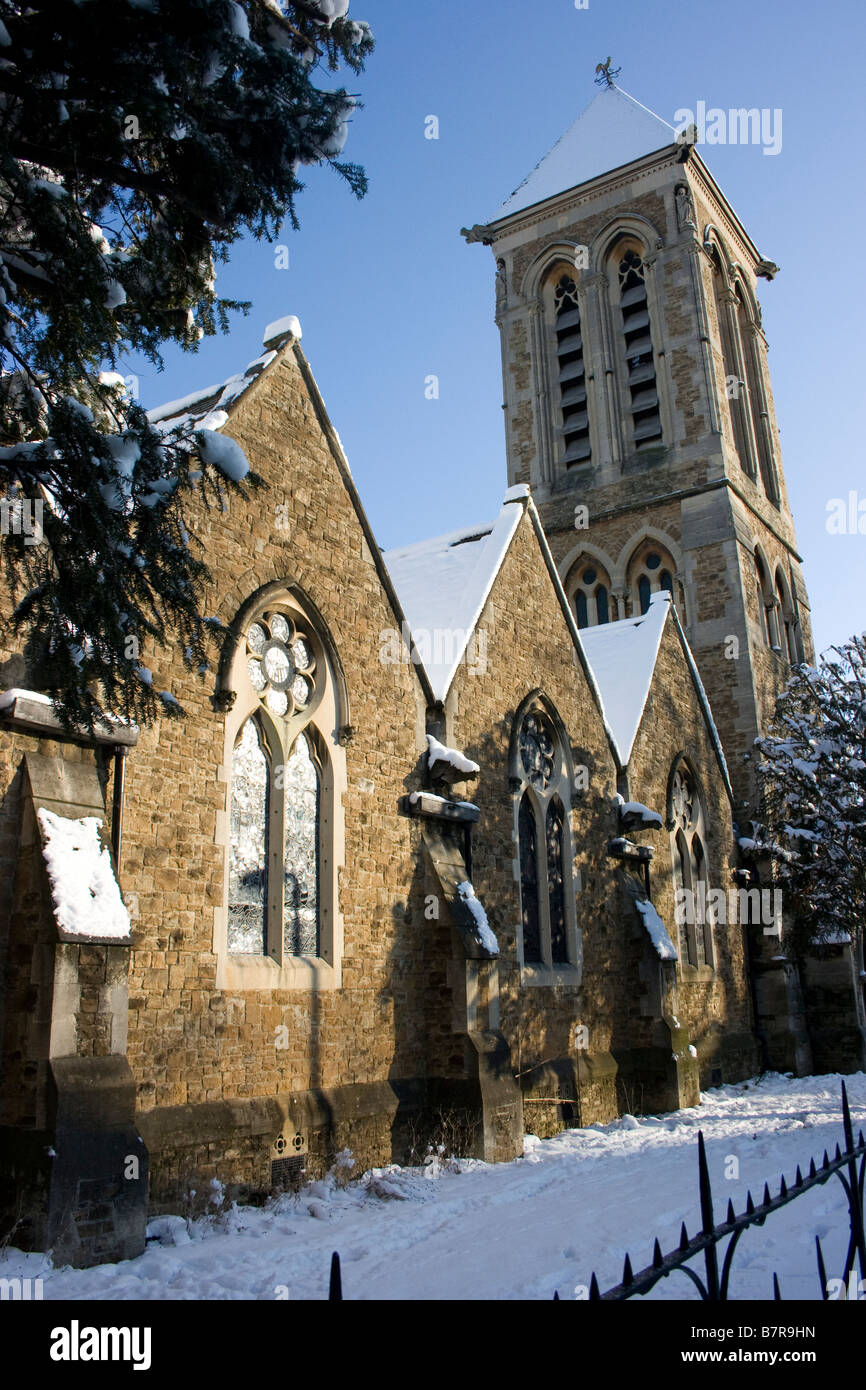 Christ Church, East Sheen, Londres, février 2009. Banque D'Images