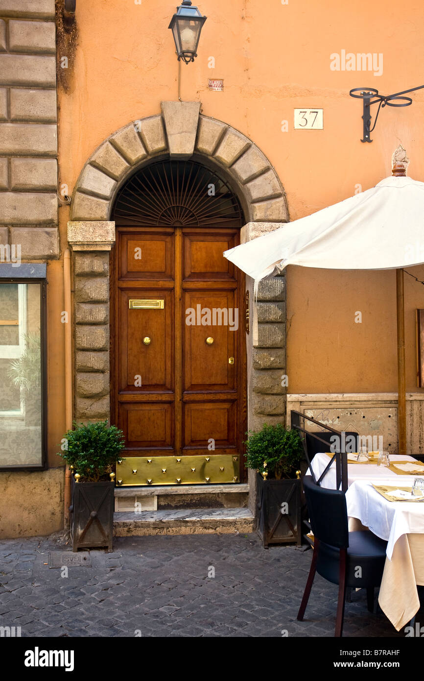 Entrée du restaurant à Rome Italie Banque D'Images