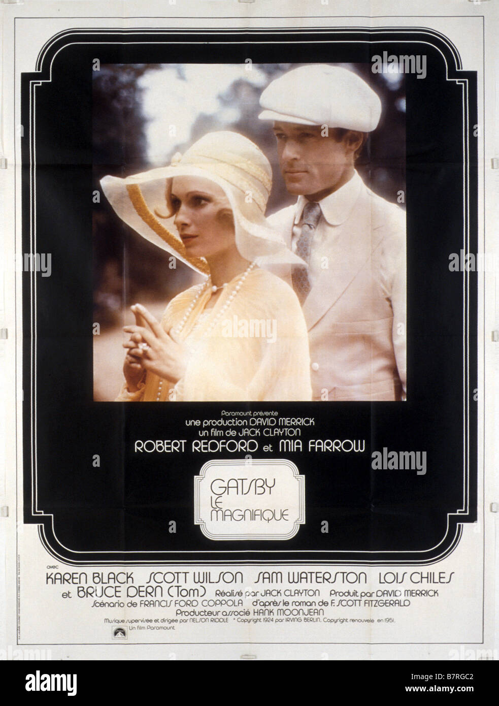Gatsby le Magnifique Année : 1974 USA Réalisateur : Jack Clayton Robert Redford, Mia Farrow Film poster (Fr) Banque D'Images