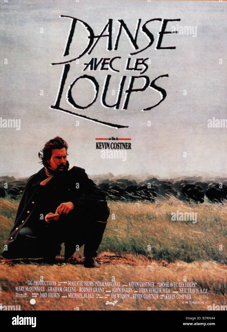 Affiche du film danse avec les loups Banque de photographies