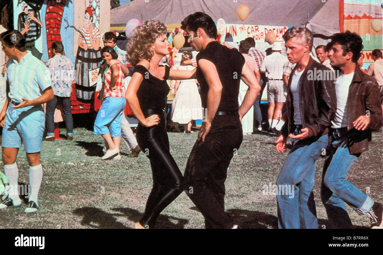Grease Année : 1978 USA Olivia Newton John, John Travolta, Kelly Ward, Barry Pearl Directeur : Randal Kleiser Banque D'Images