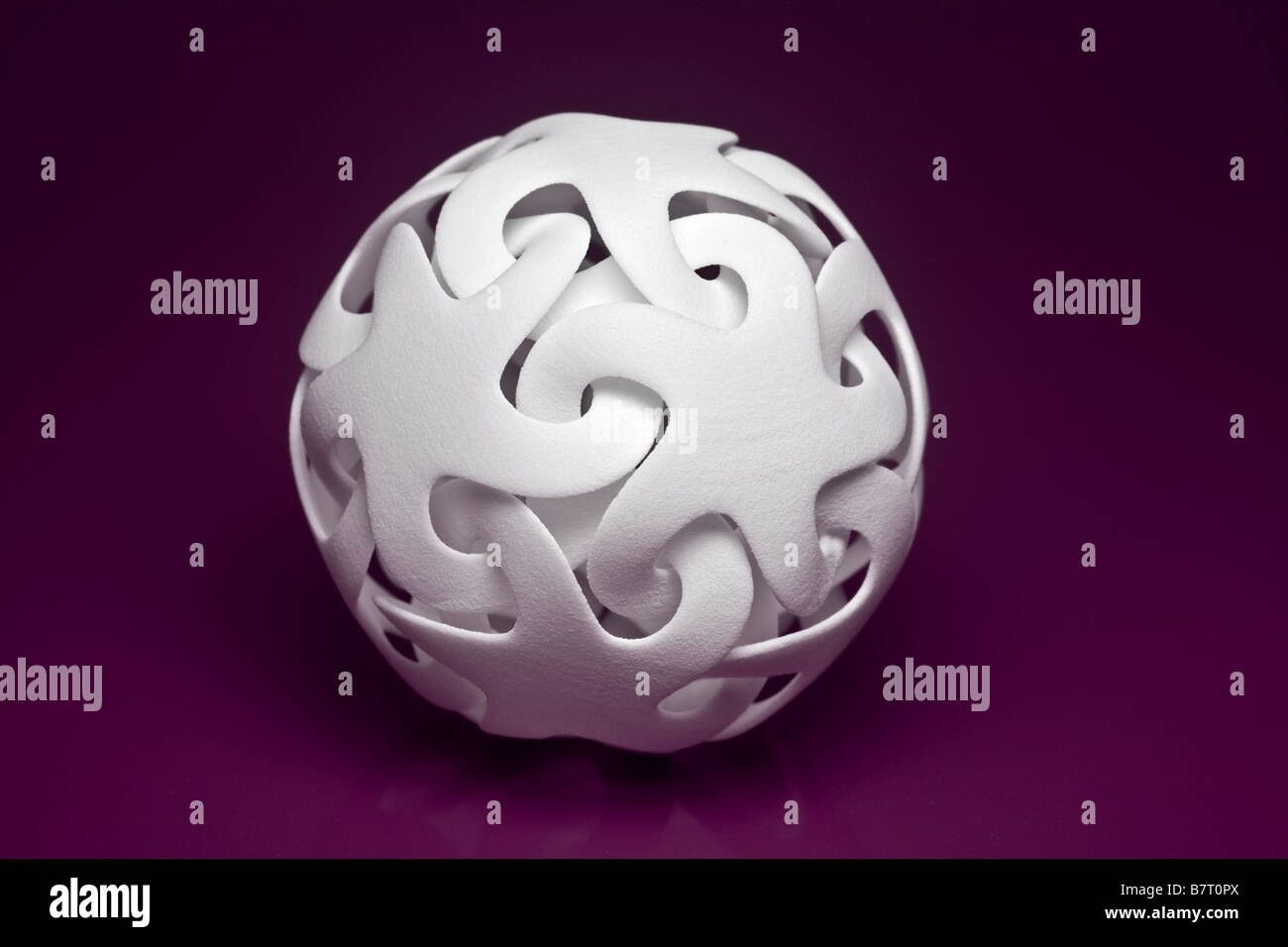 Une production de l'impression en 3 dimensions d'une sculpture moderne (design organique). Banque D'Images