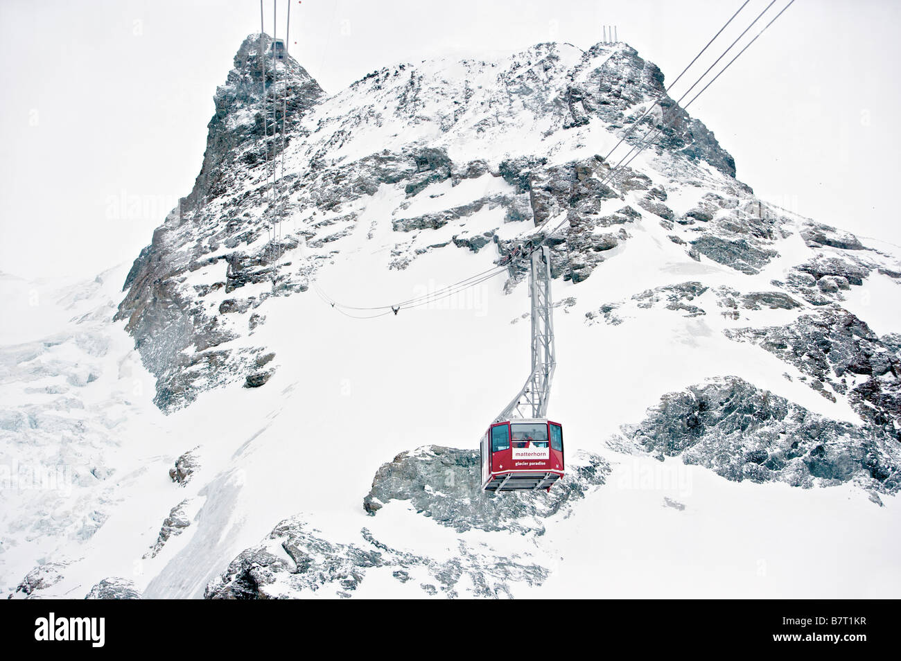 Téléphérique Matterhorn glacier paradise Banque D'Images