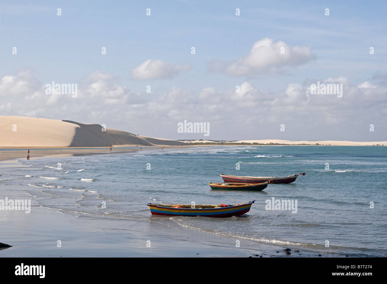 Jericoacoara Beach et Jangadas Banque D'Images