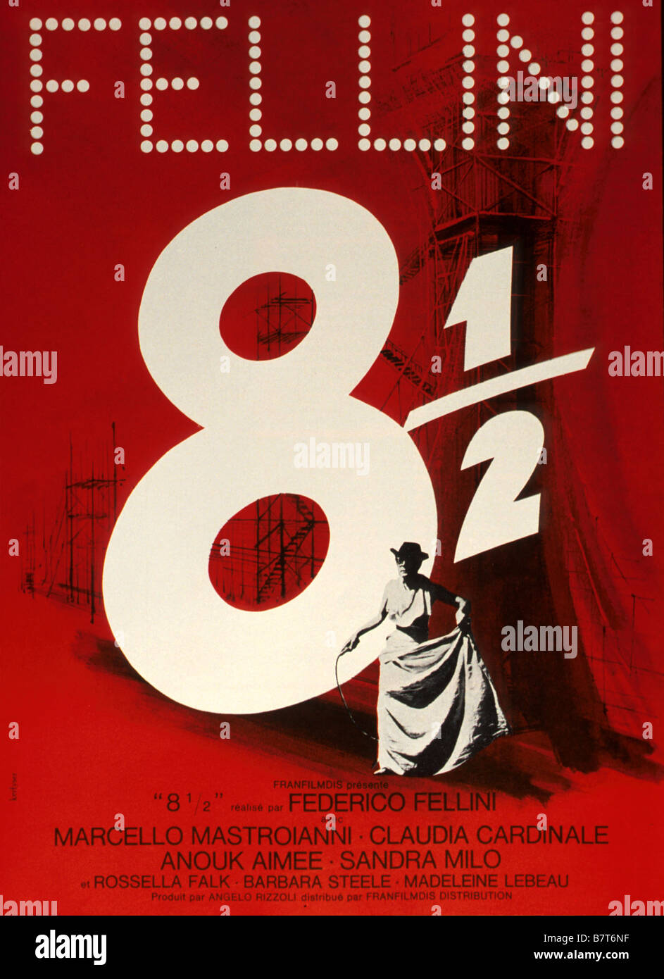 8 1/2 Année : 1963 - Italie Réalisation : affiche de film de Federico Fellini Banque D'Images