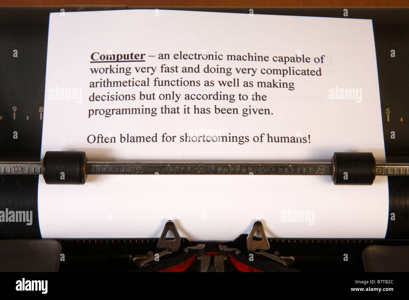 Définition de l'ordinateur en machine à écrire Banque D'Images