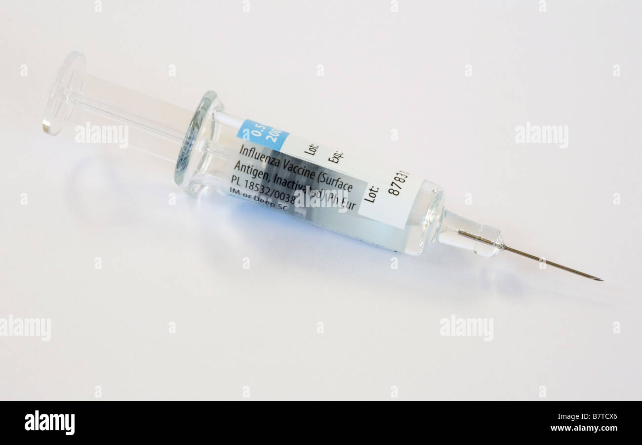 Le vaccin contre la grippe, UK Banque D'Images