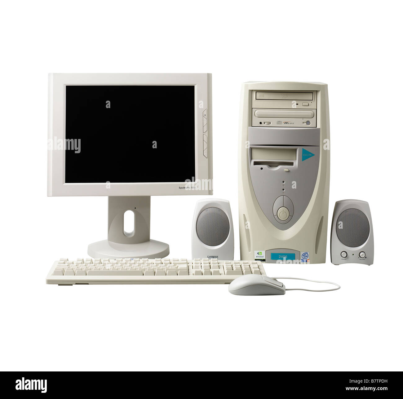 La tour de l'écran et le clavier de l'ordinateur Banque D'Images