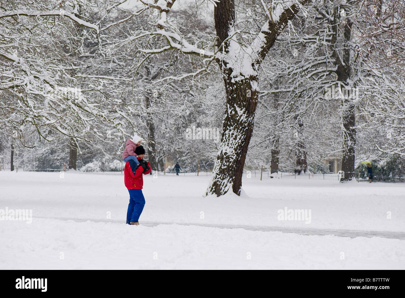 Les Jardins de Kensington couverts en février snow NW7 London United Kingdom Banque D'Images