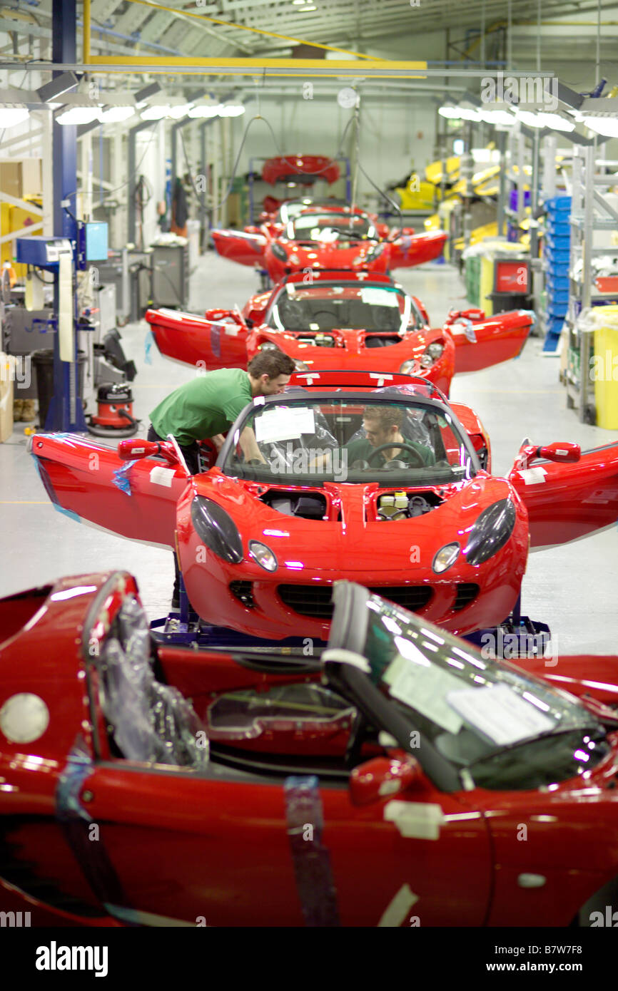 La ligne de production chez Lotus Cars Norfolk UK Banque D'Images