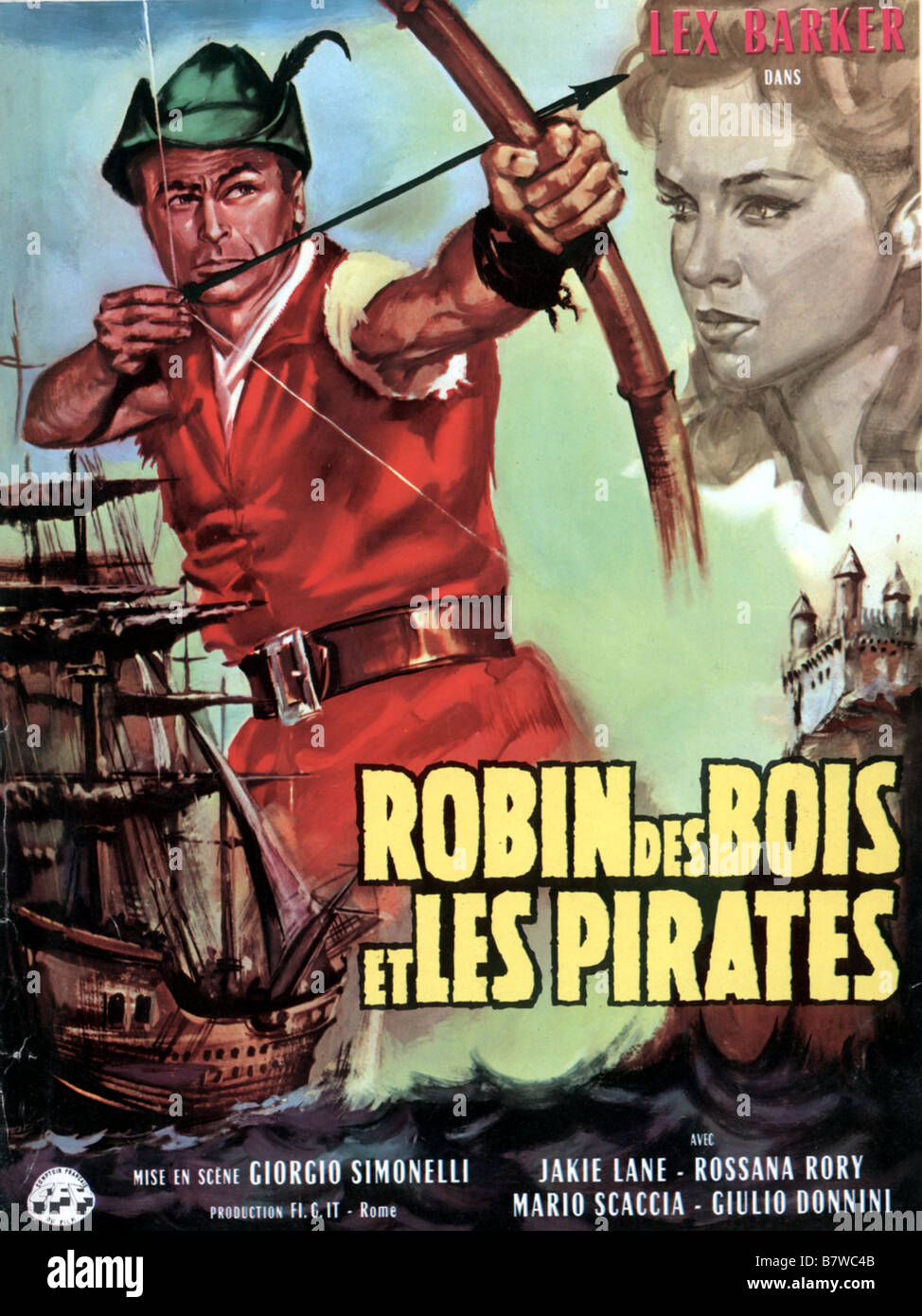 Robin des Bois et les pirates Robin Hood (e i pirati Année : 1960 - Italie affiche, Directeur de l'affiche : Giorgio Simonelli Banque D'Images