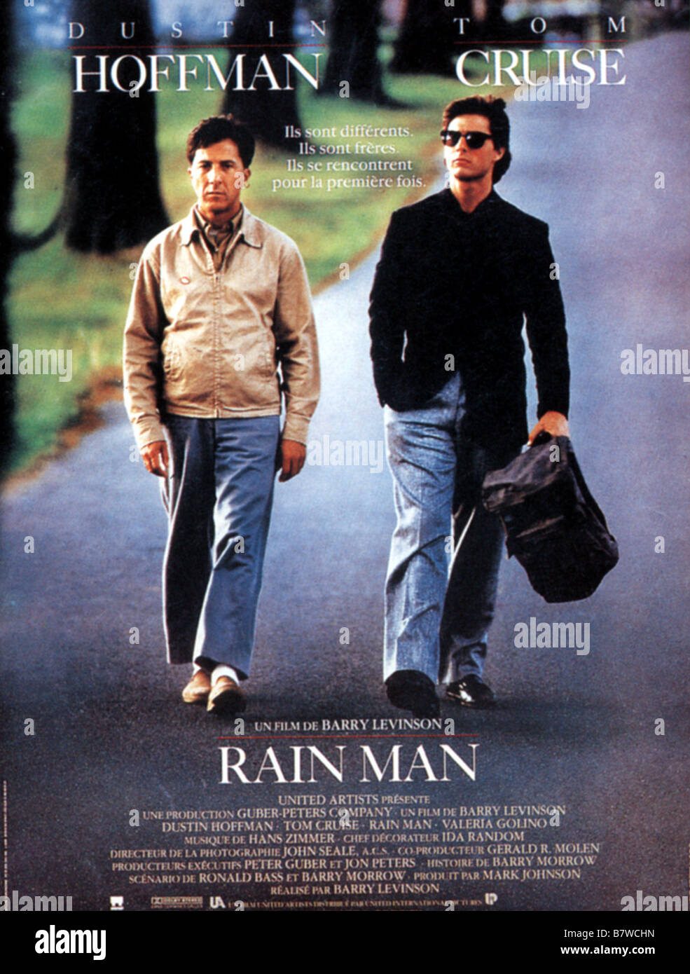 Rain Man Année : 1988 USA affiche, poster Dustin Hoffman, Tom Cruise Réalisateur : Barry Levinson Banque D'Images