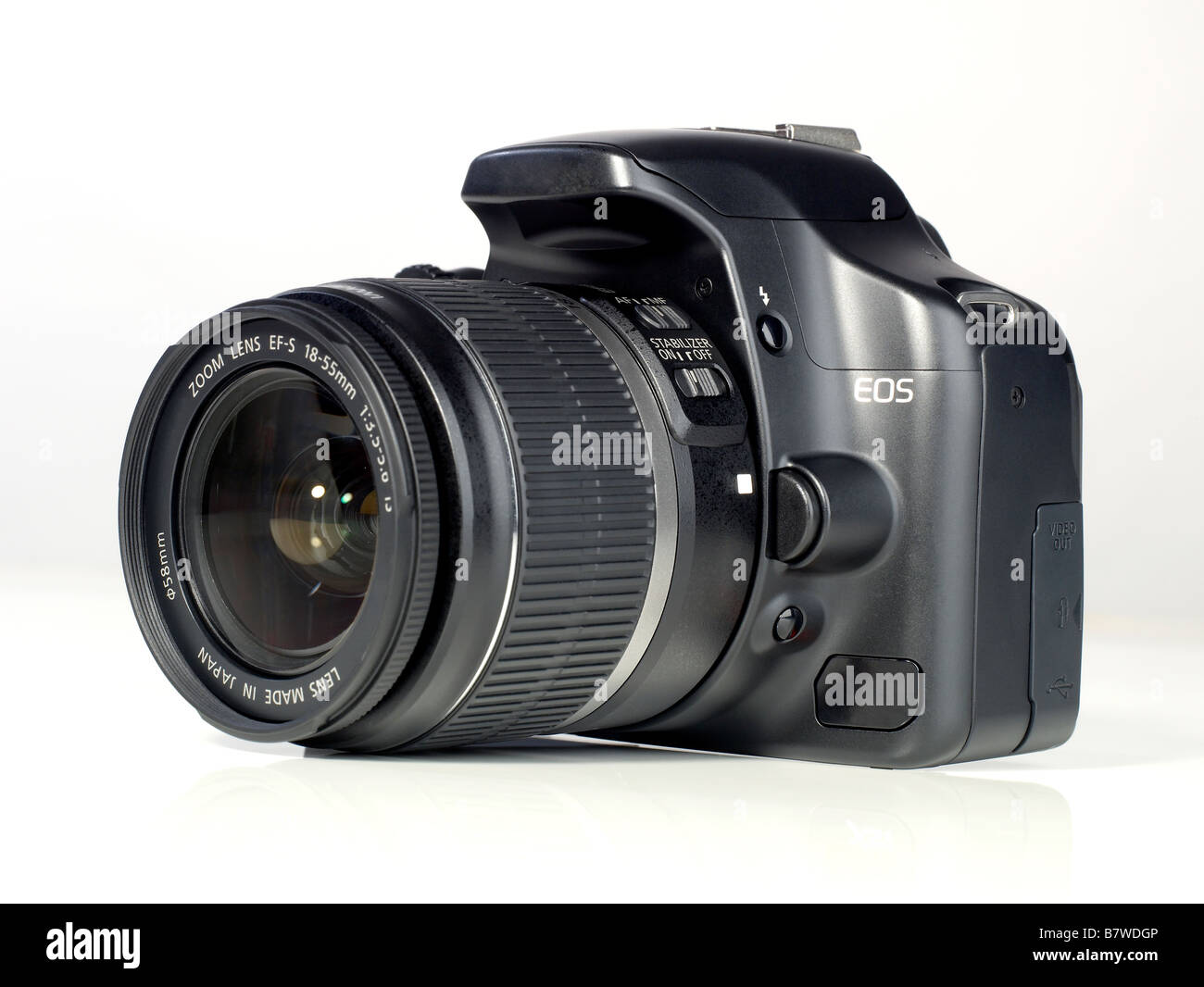 Appareil photo numérique reflex noir à objectif interchangeable lens Banque D'Images