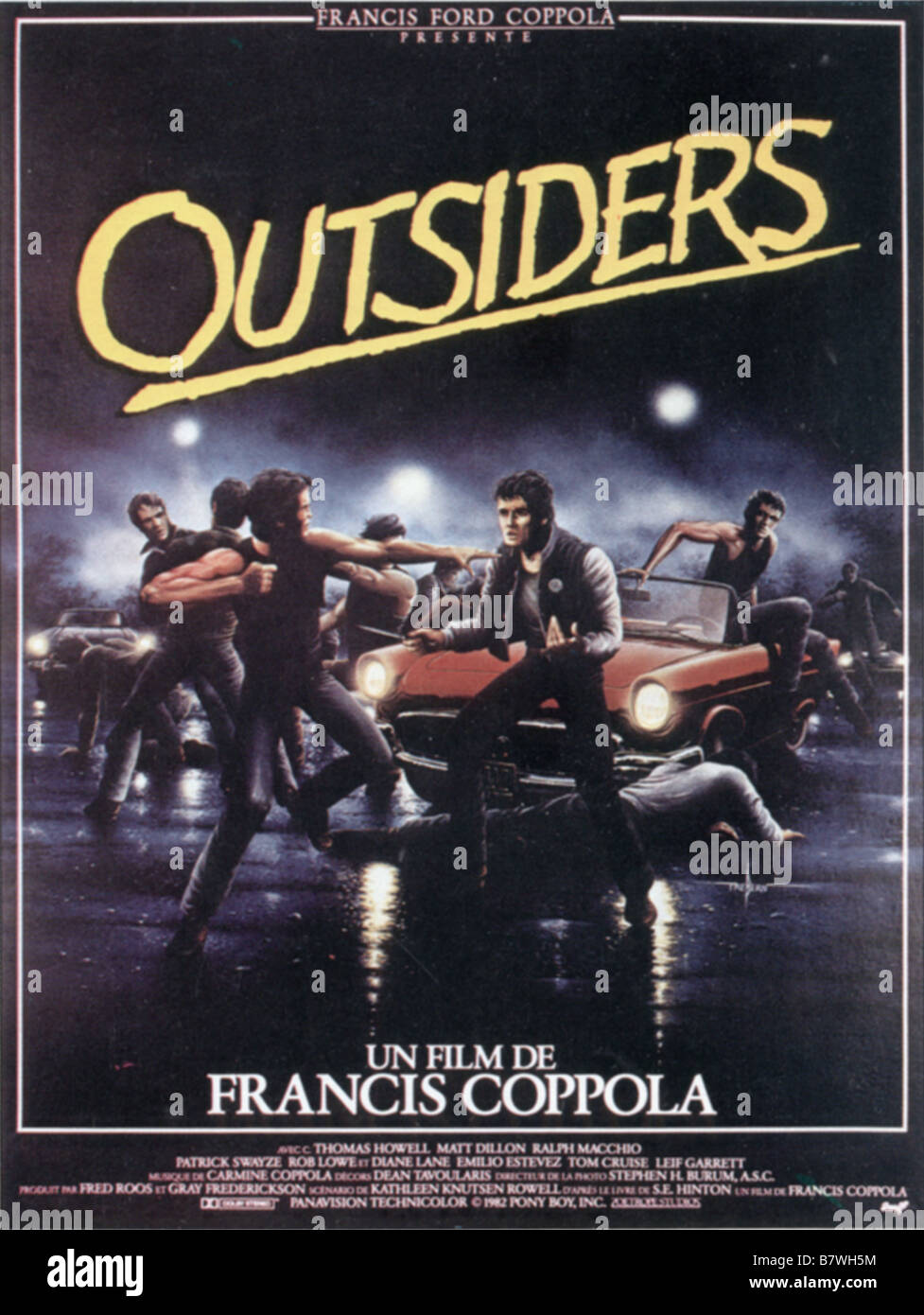 Les Outsiders Année 1983 USA Réalisation Francis Ford Coppola Movie poster (Fr Photo Stock