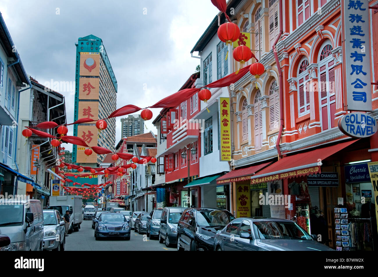 Chinatown Singapour Chine chinese streetshop store market center downtown Banque D'Images