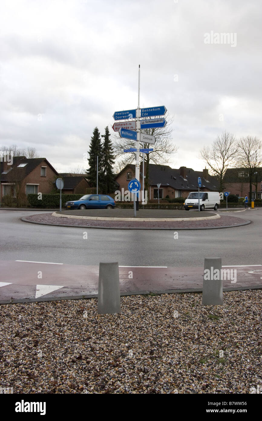 Rond-point pavée néerlandais Banque D'Images