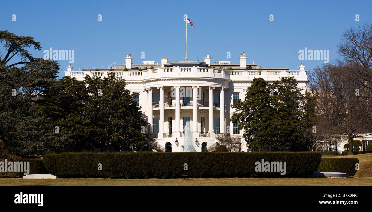 La Maison Blanche portique sud - Washington, DC USA Banque D'Images