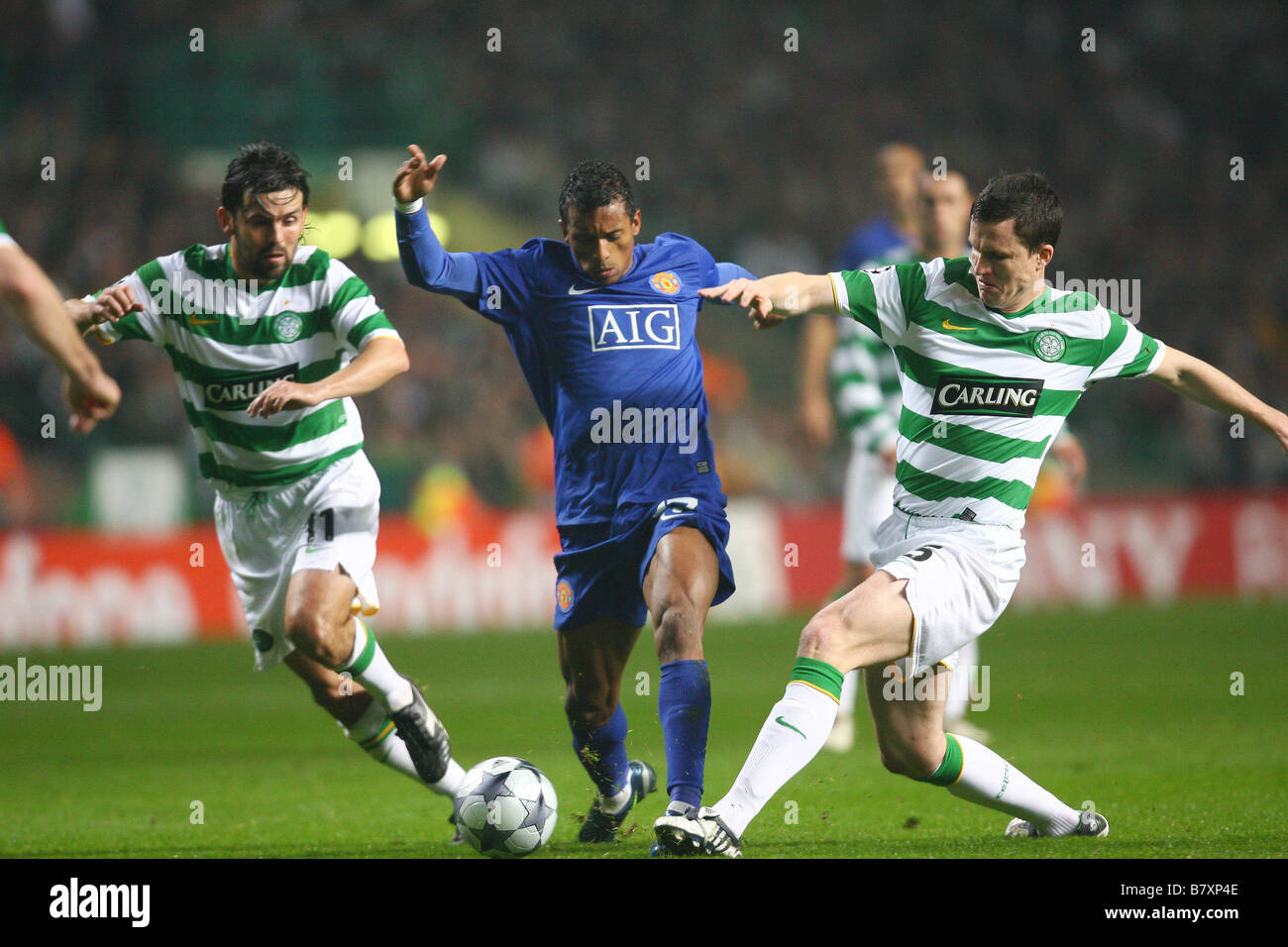 Nani Man U 5 novembre 2008 Foot Ligue des Champions Groupe E entre Celtic 1 1 Manchester United au Celtic Park Glasgow Ecosse Photo de YUTAKA AFLO SPORT 1041 Banque D'Images