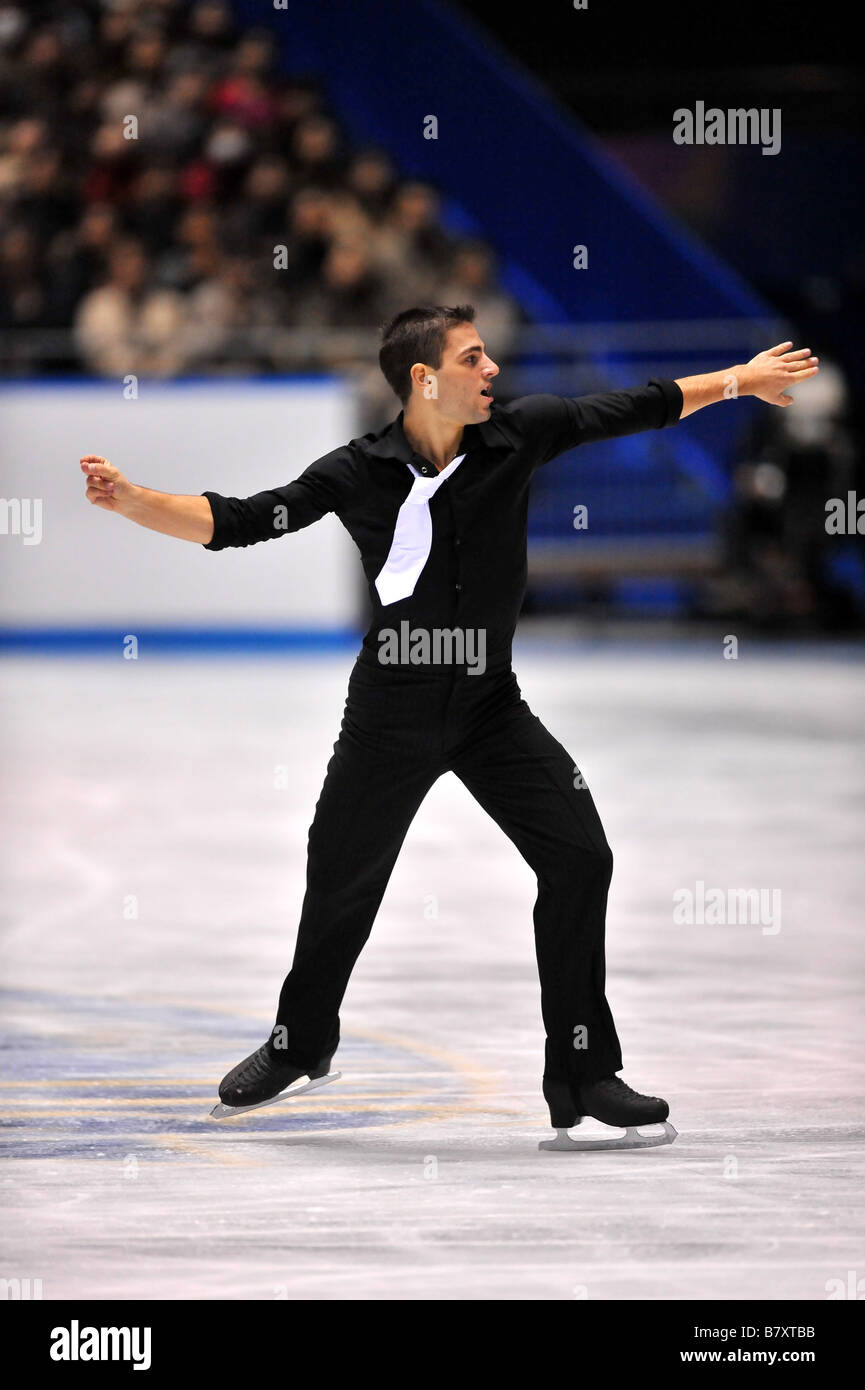 Yannick Ponsero FRA 30 NOVEMBRE 2008 Figure Skating ISU Grand Prix of Figure Skating 2008 Trophée NHK 2009 Men s patinage libre à Banque D'Images