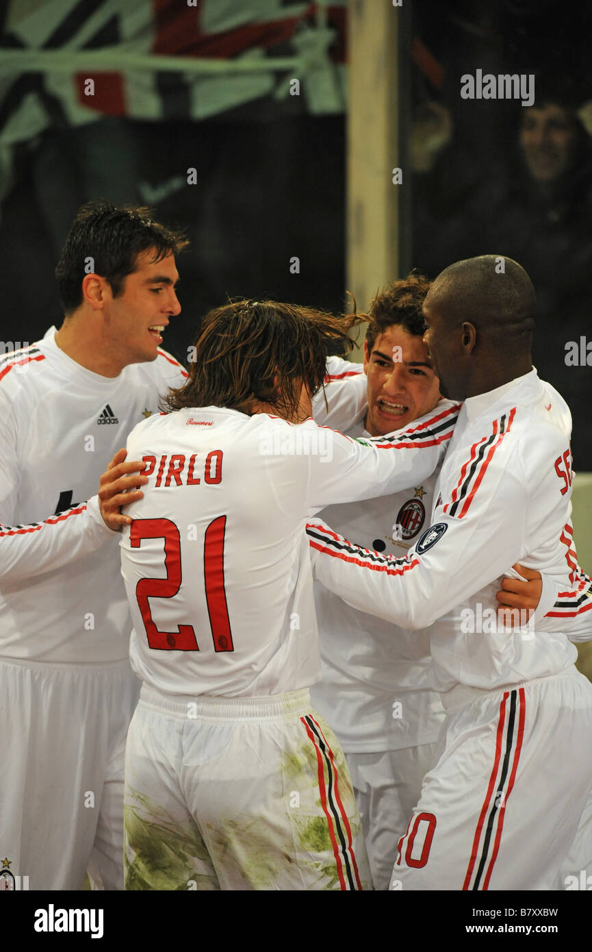 L'AC Milan le 11 janvier 2009 Groupe de l'équipe italienne de football Serie A match entre l'AS Roma et l'AC Milan au Stadio Olimpico à Rome Italie Photo par Enrico Calderoni AFLO SPORT 0391 Banque D'Images