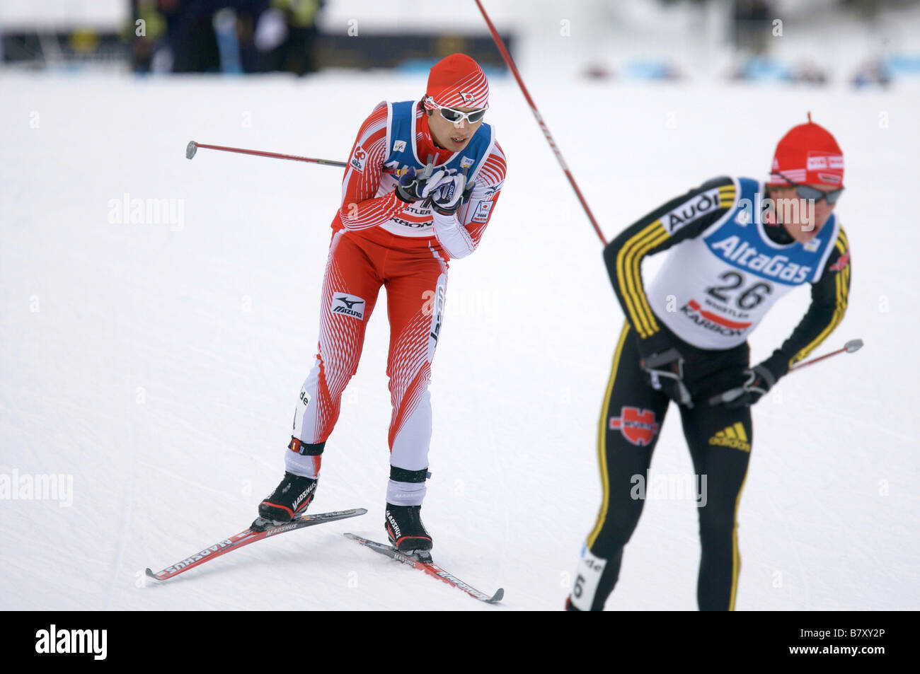 Norihito Kobayashi JPN 16 janvier 2008 Combiné nordique DKB FIS Coupe du monde de combiné nordique Gundersen individuel HS140 10km au Banque D'Images