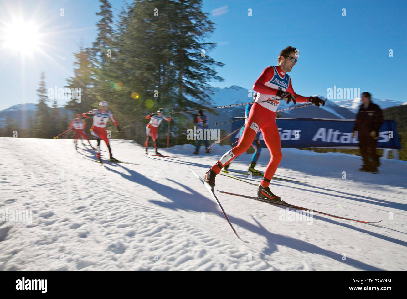 Magnus H gémir ni 17 janvier 2008 Magnus Hovdal Moan Combiné nordique de la Norvège est en concurrence au cours de la DKB FIS Coupe du monde de combiné nordique Gundersen individuel HS140 10km au Parc olympique de Whistler dans la vallée Callaghan British Columbia Canada Photo par Toshi Kawano AFLO 2021 Banque D'Images