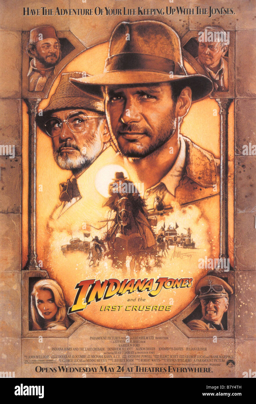 Indiana Jones et la Dernière Croisade USA Année : 1989 Réalisateur : Steven Spielberg affiche de film (USA) Banque D'Images